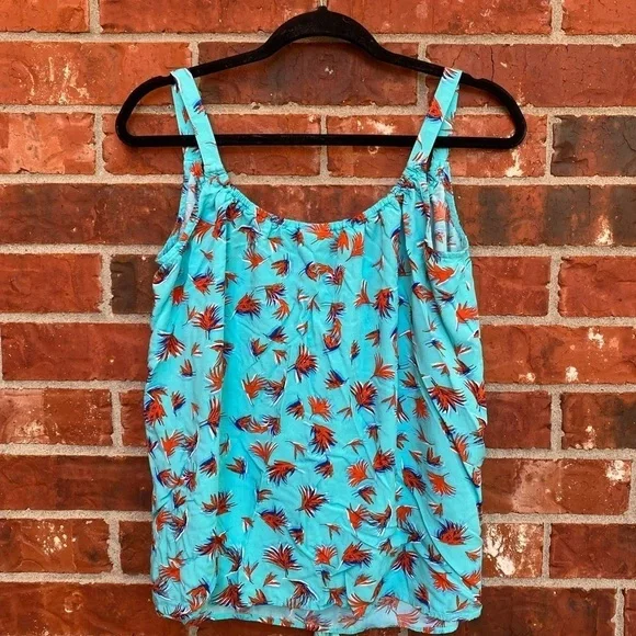 Cabi #5230 Womens Small Blue Palm Tree Tassle Sleeveless Top - Picture 3 of 8